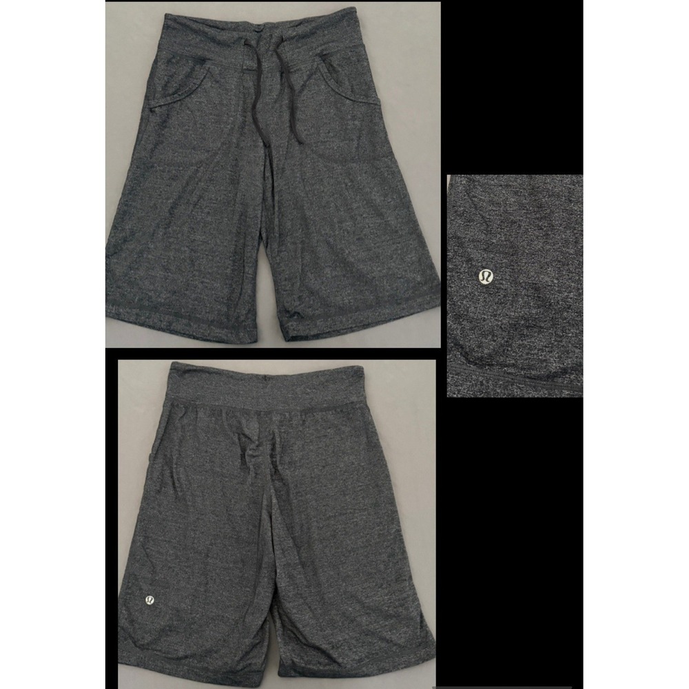 Lululemon Be Still Bermuda Shorts Womens Size 2 Heather Gray Drawstring Pockets